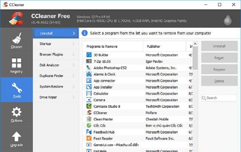 Tải CCleaner, Download CCleaner 5.80.8743