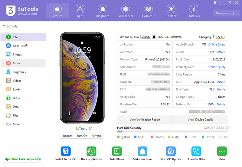 3utools full crack miễn phí